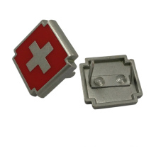 Red Cross Design Custom Metal Logo Plate for Handbags